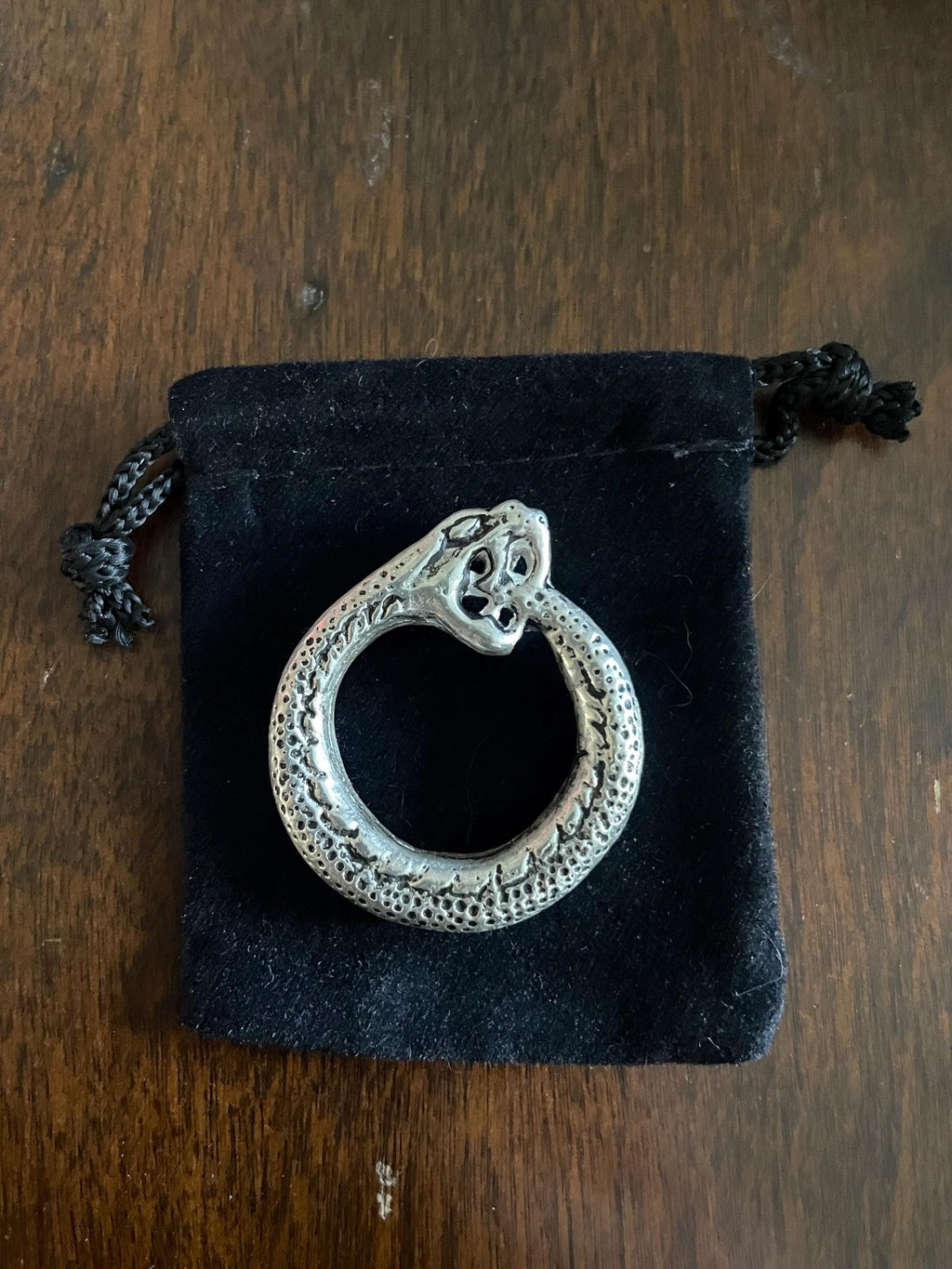 Sterling Silver Ouroboros Pendant, Cyclical Snake