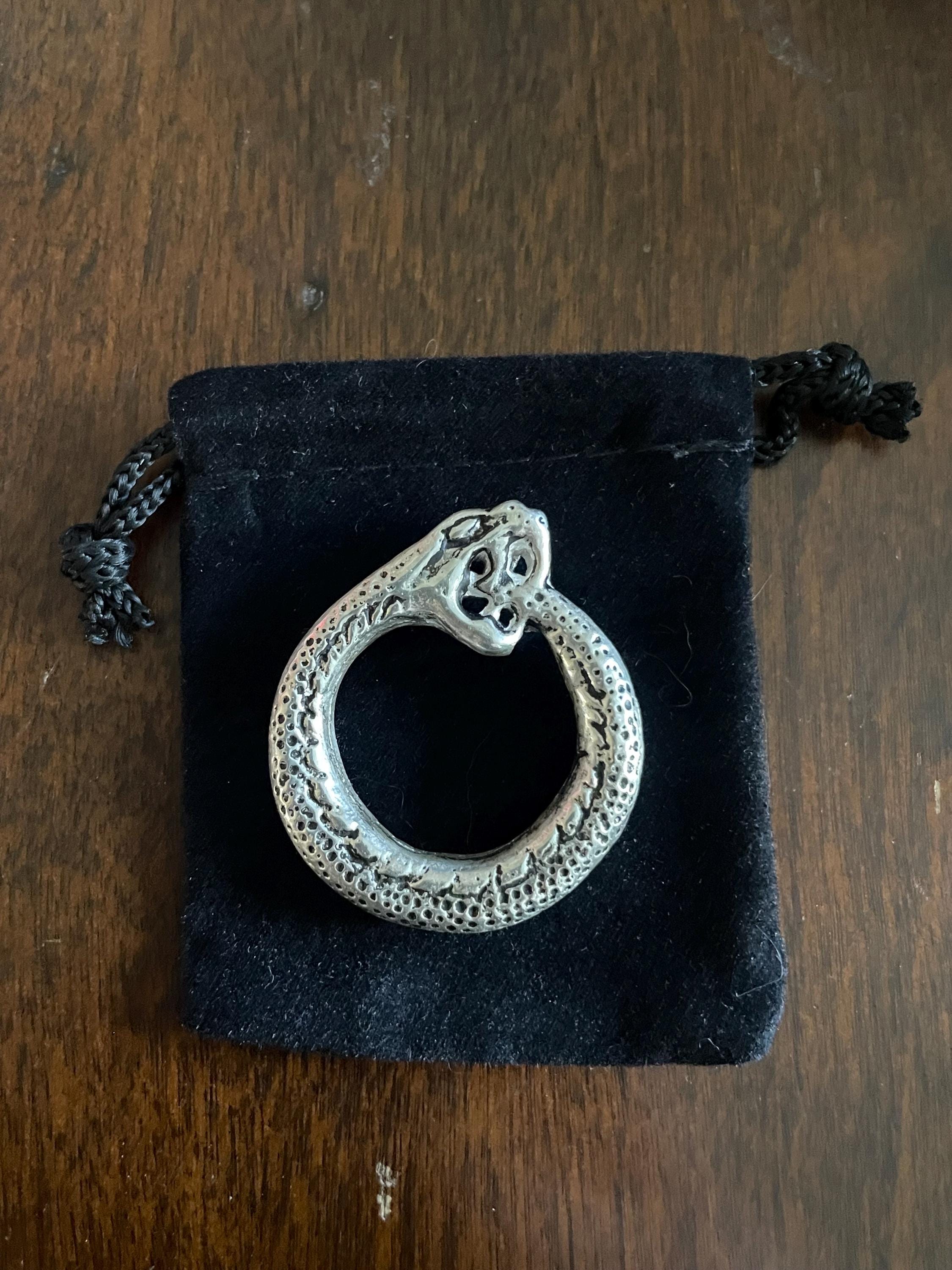 Sterling Silver Ouroboros Pendant, Cyclical Snake