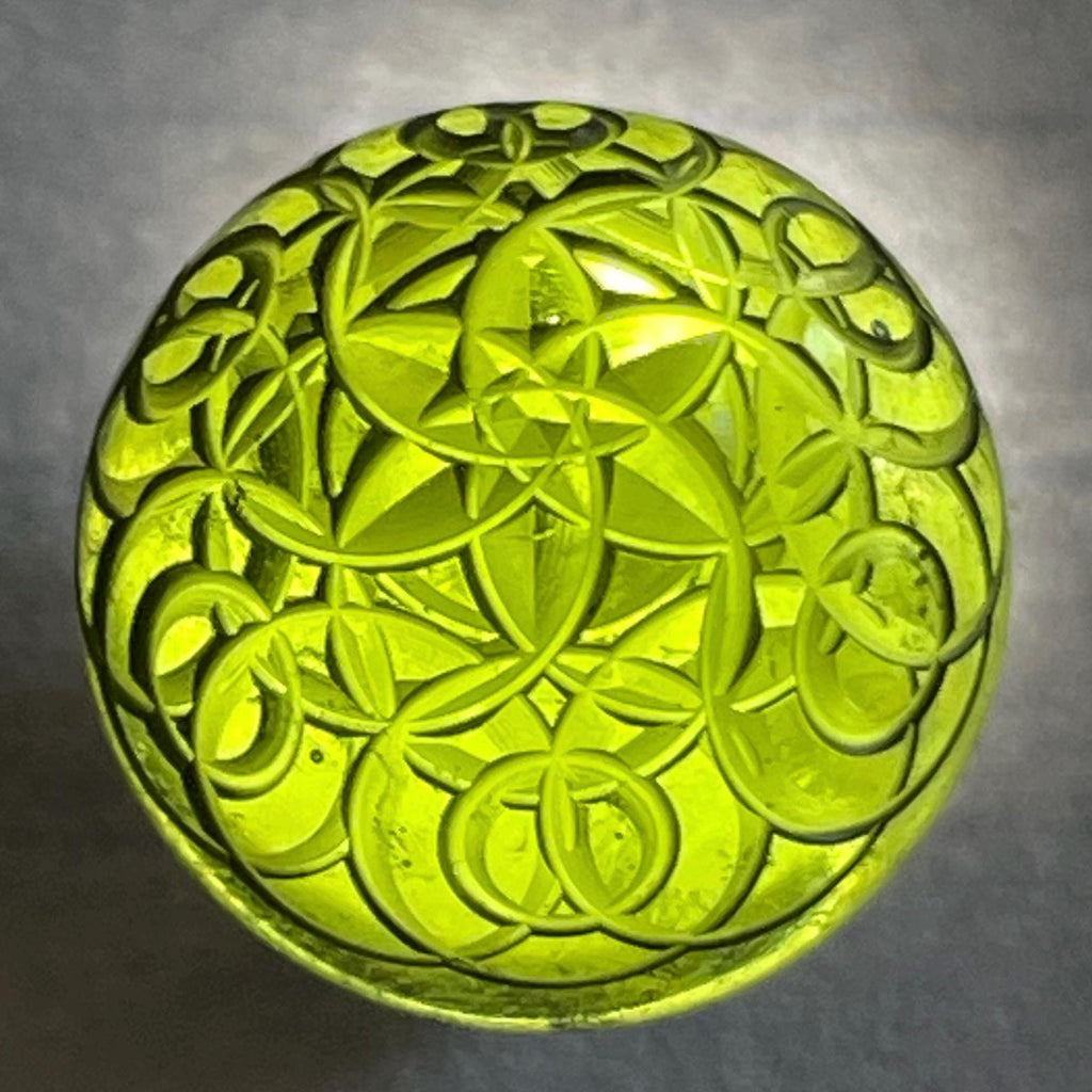 Moldavite Sphere - 3.59g (fantasy carved)