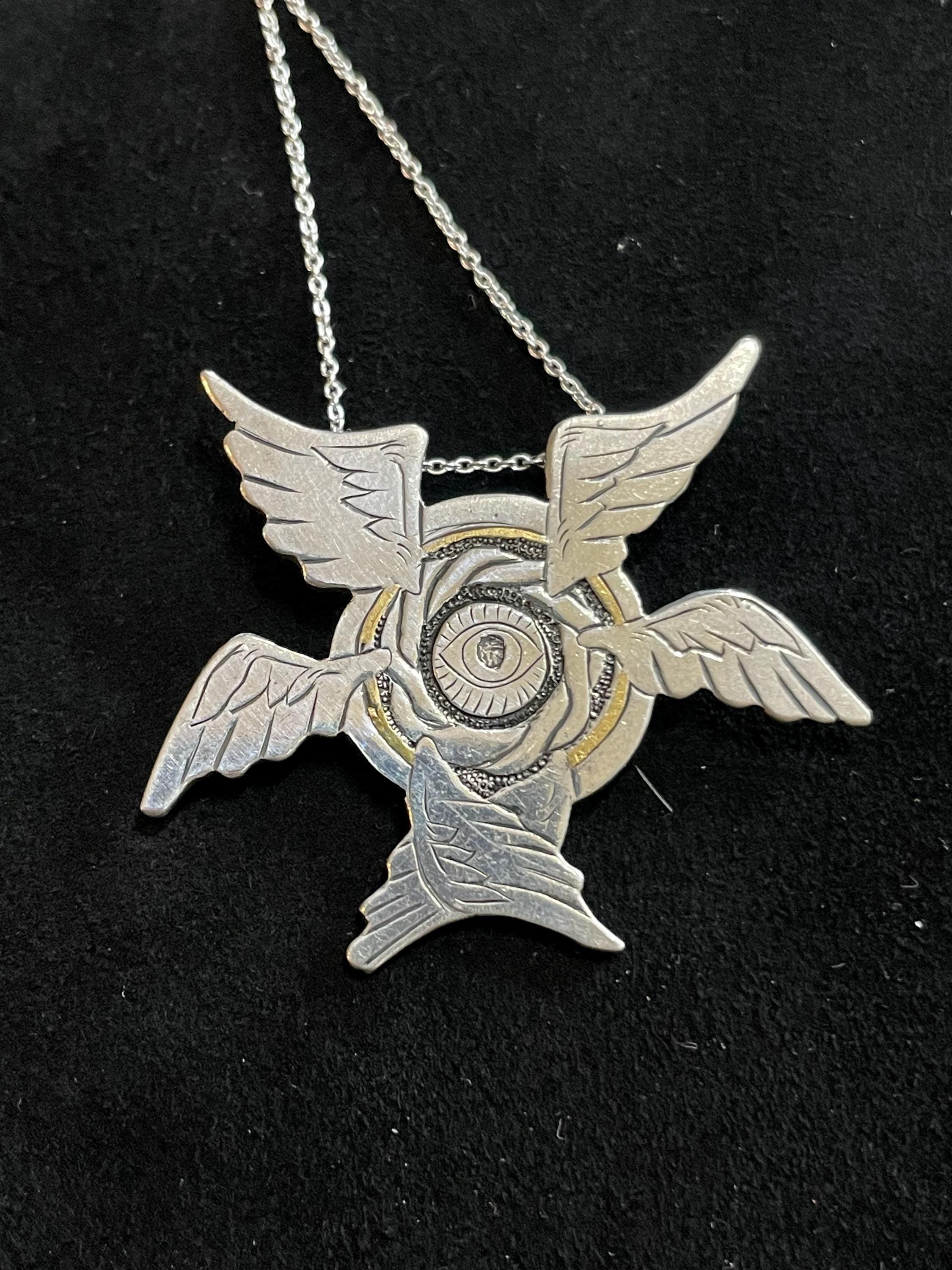 Biblically Accurate Angel Thrones Pendant- Argentium Silver