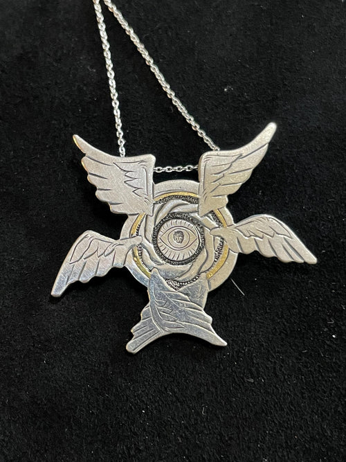 Biblically Accurate Angel Thrones Pendant- Argentium Silver