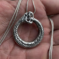 Sterling Silver Ouroboros Pendant, Cyclical Snake