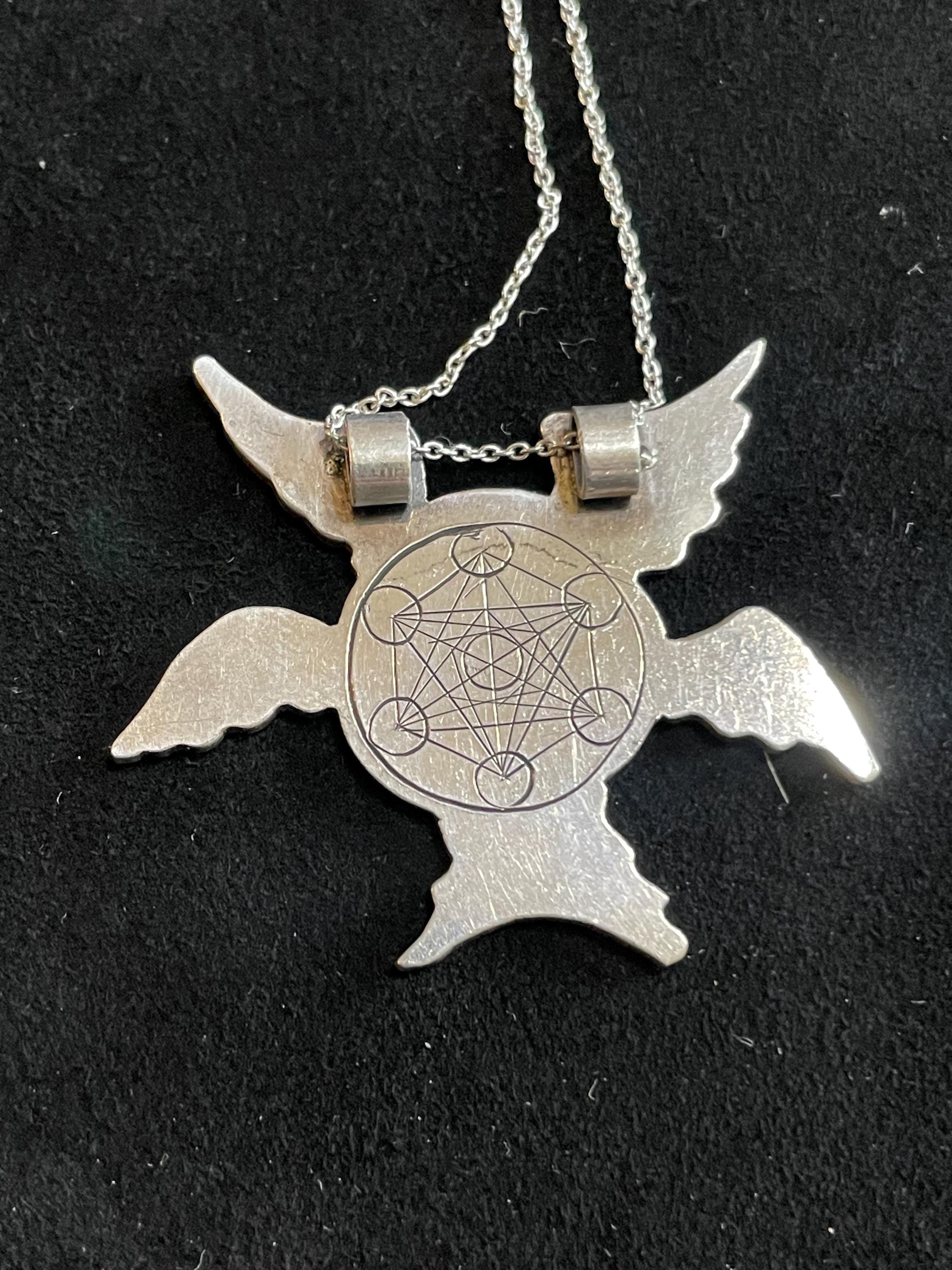 Biblically Accurate Angel Thrones Pendant- Argentium Silver
