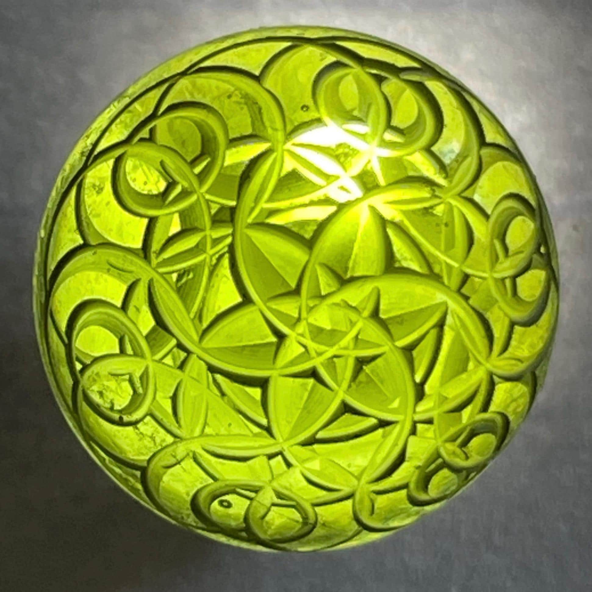 Moldavite Sphere - 3.59g (fantasy carved)