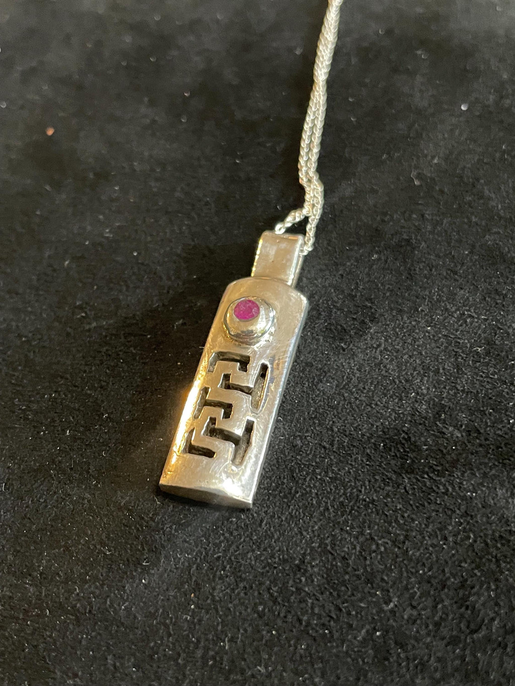 Keys Of The Ancients Silver, Ruby Pendant