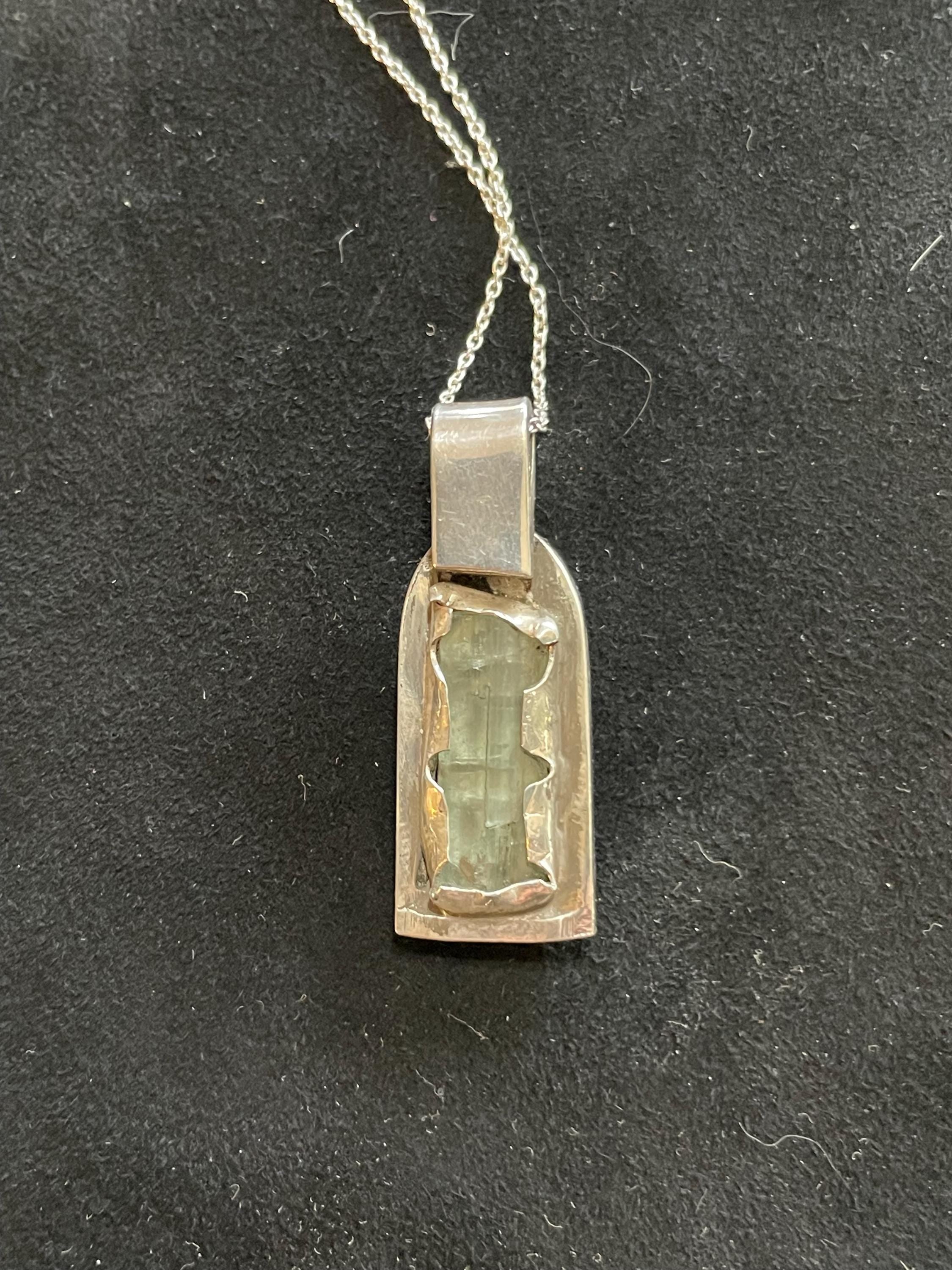 Keys Of The Ancients Silver, Peridot, Tourmaline Pendant