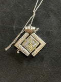 Tribute To Lolth- Pendant, Argentium Silver and 24k Gold Inlay