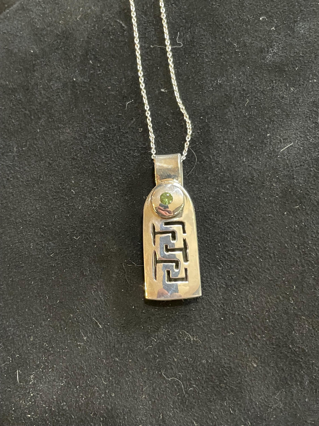 Keys Of The Ancients Silver, Peridot, Tourmaline Pendant