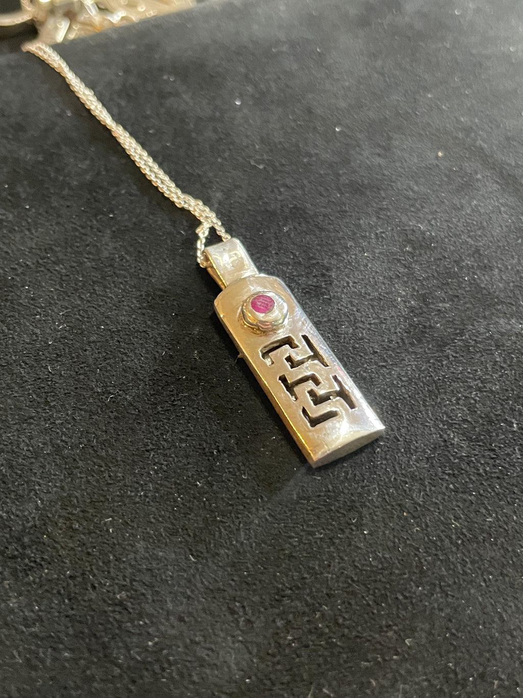 Keys Of The Ancients Silver, Ruby Pendant